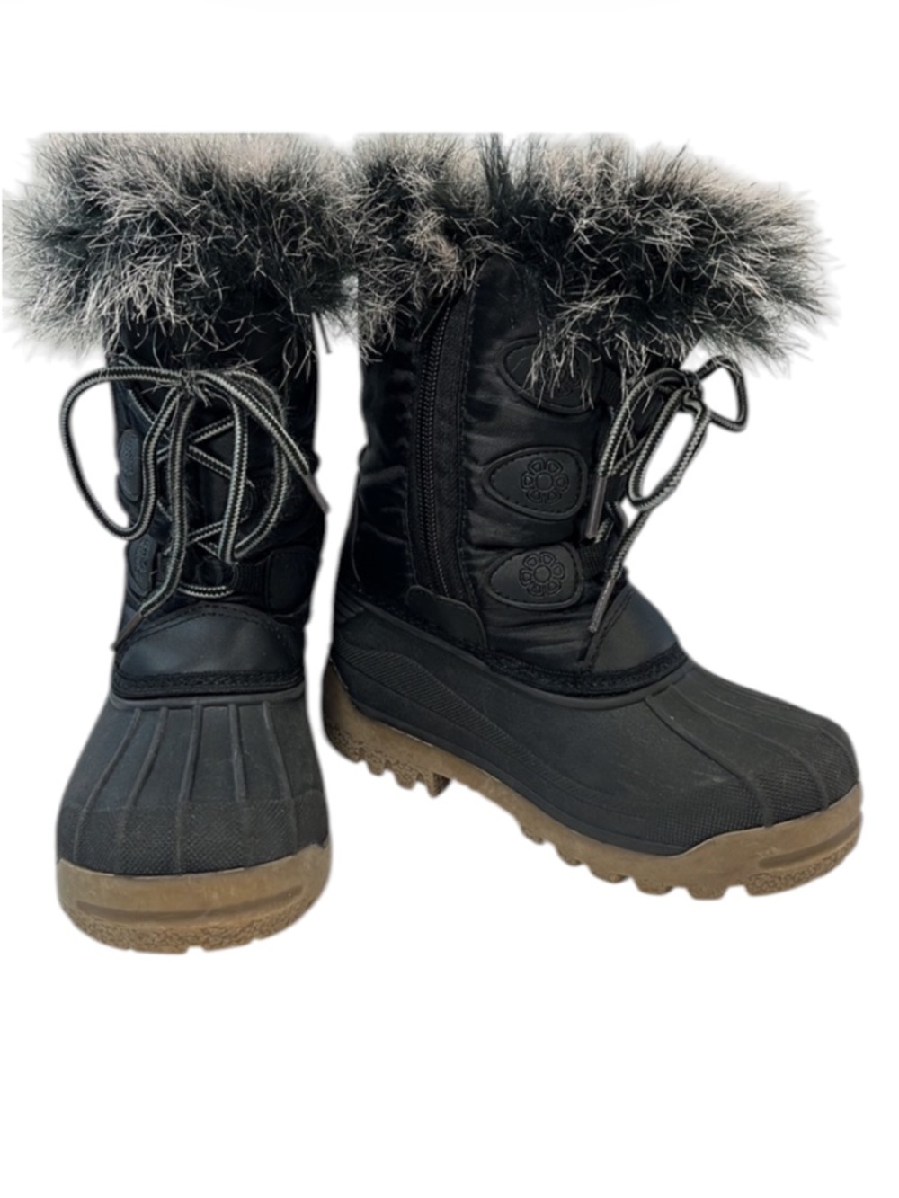 Nova Mountain winter boots, zipper lace up, Kids 12 EUC